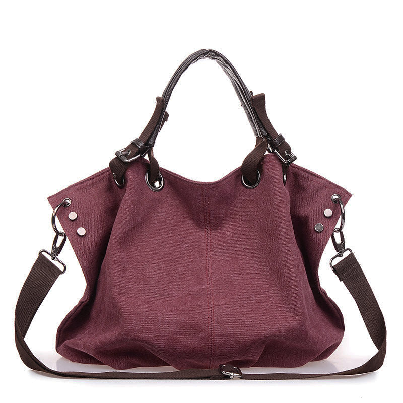 Women's Fashion Simple Canvas Large Capacity Women's Shoulder Bag