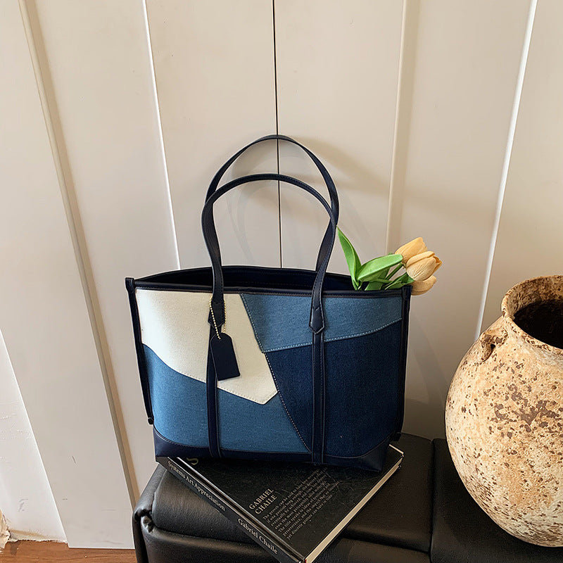 Women's Large Capacity Spring Retro Fashion Contrast Women's Shoulder Bag