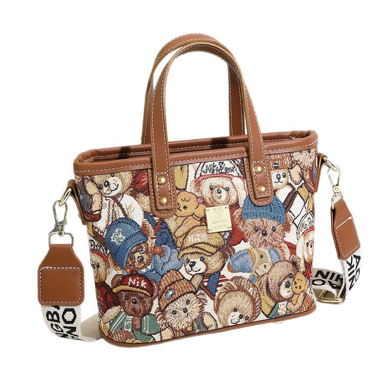 Women's Printed Canvas Large Capacity Totes Commute Bags