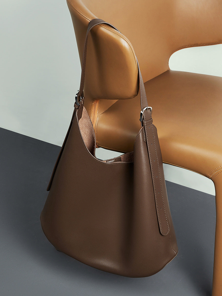 Women's Winter Genuine Leather Large Capacity Loose Fashion Tote Bag