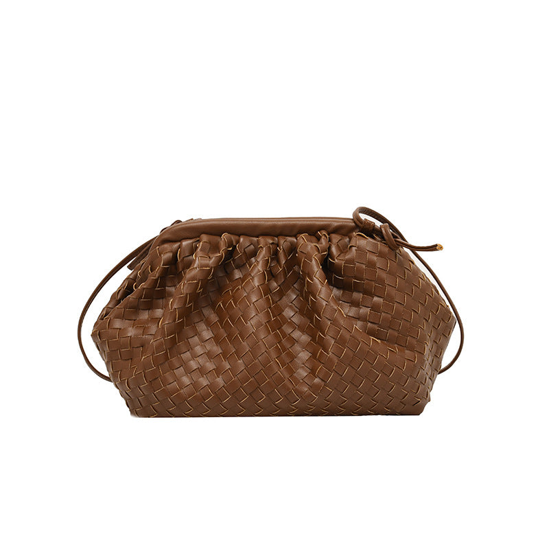 Women's Stylish Textured Woven Spring Personalized Clip Shoulder Bags