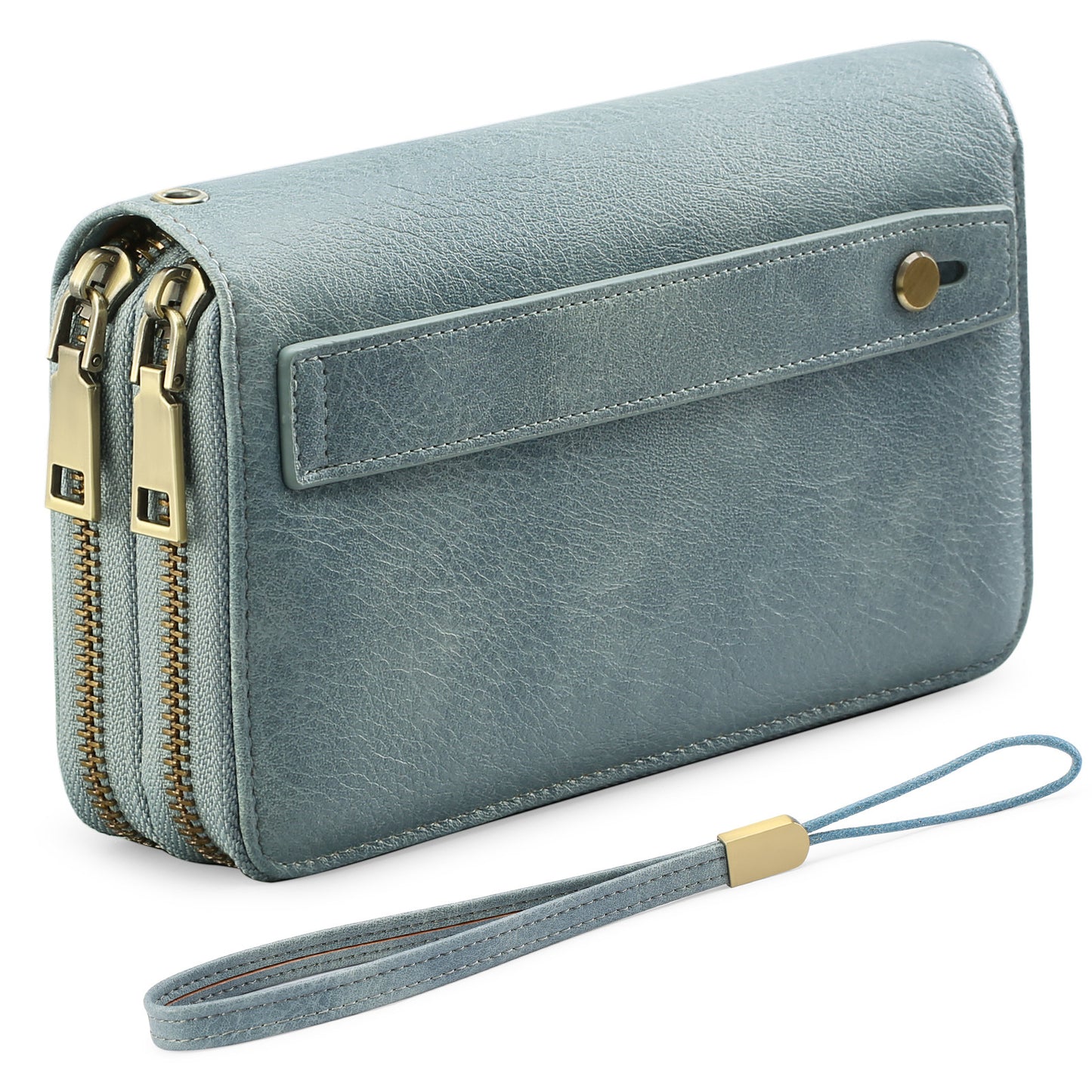 Women's Double Zip Clutch Large Capacity Soft Ladies Wallet