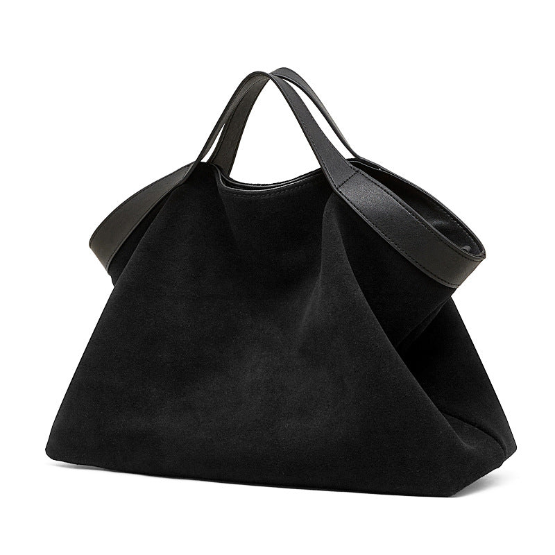 Contrast Color Retro Fashion Cowhide Matte High Texture Commuter Bags