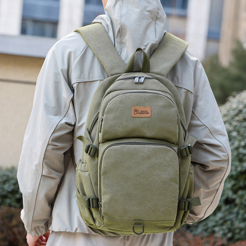 Men's Canvas Simple Daily Shopping Large Capacity Backpacks