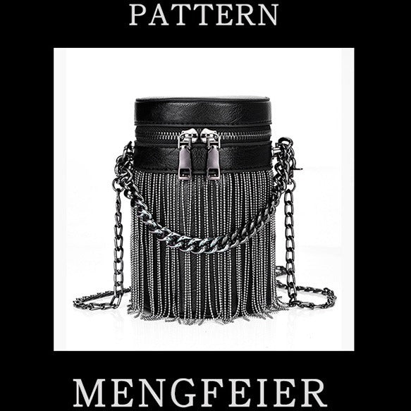 Women's Winter Black Tassel Fashion Korean Style Shoulder Bags