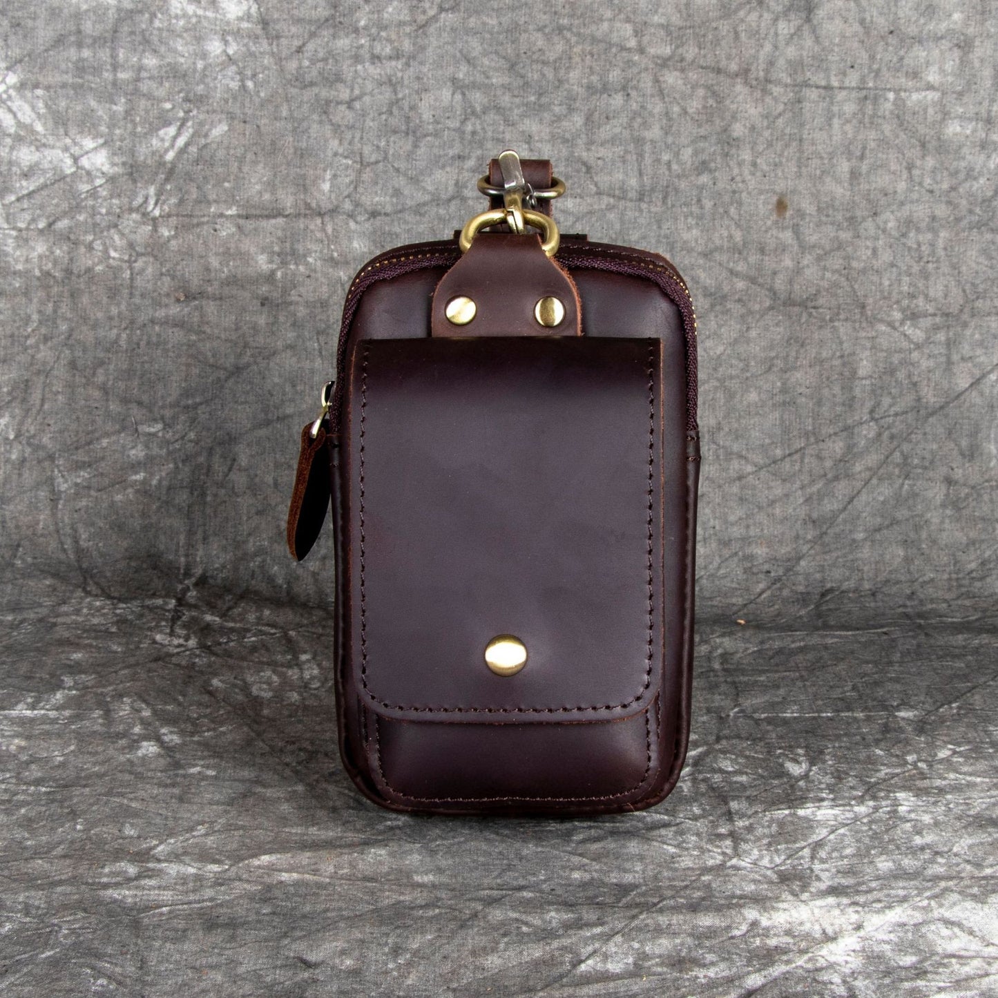 Men's Crazy Horse Leather Closed Toe Layer Vintage Genuine Bags
