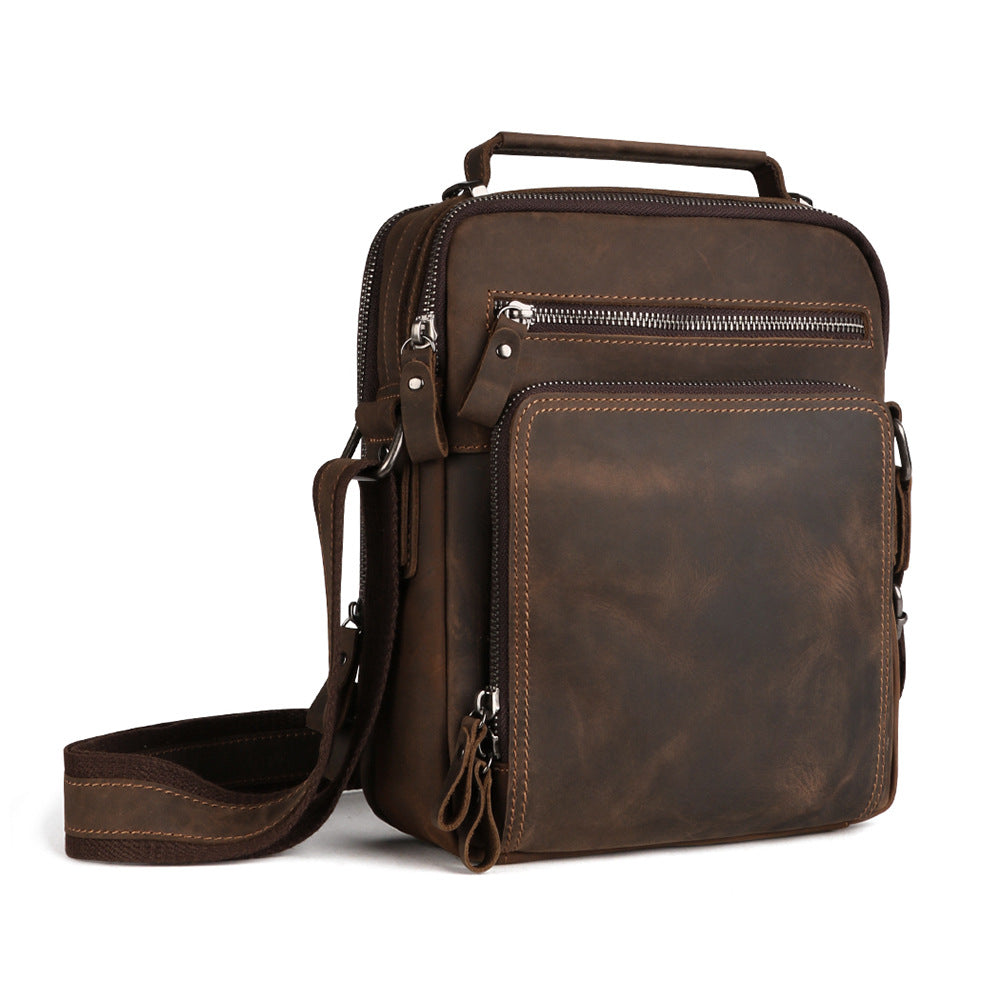 Men's Leather Retro Crazy Horse High Sense Men's Shoulder Bag