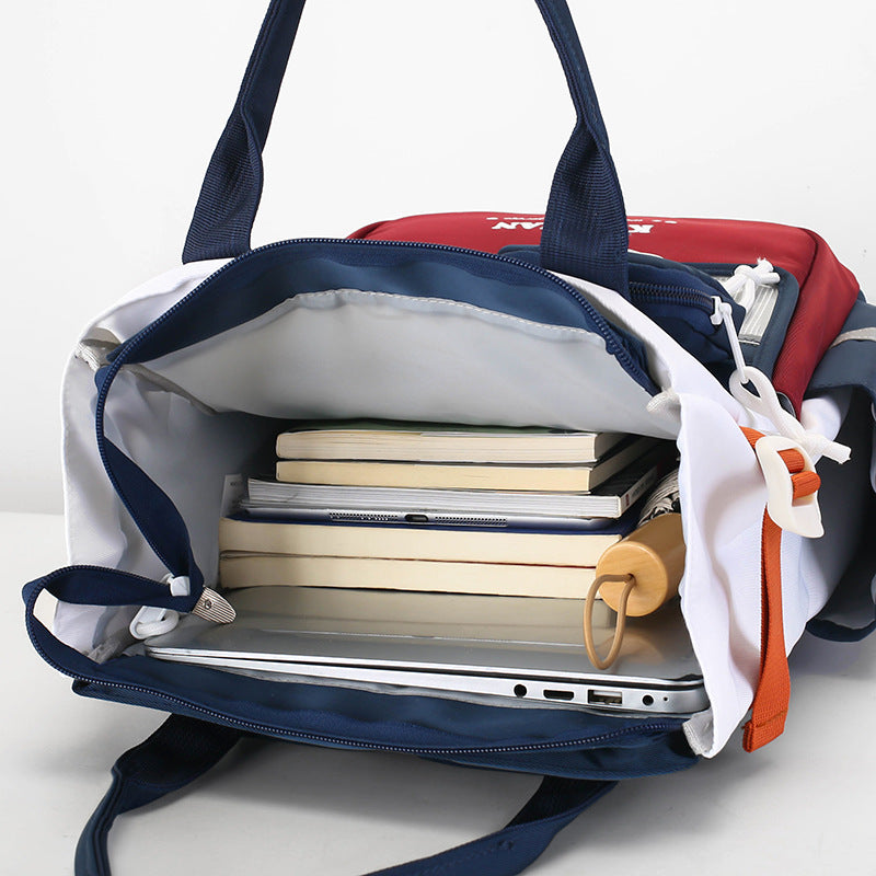 Cool Contrast Color Good-looking Junior High Campus Portable Primary School Bag