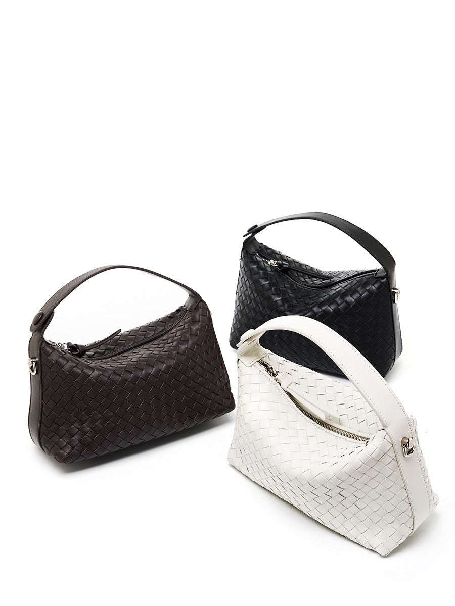 Authentic Leather Weave Dumpling Sheepskin Chain Female Pillow Women's Handbag
