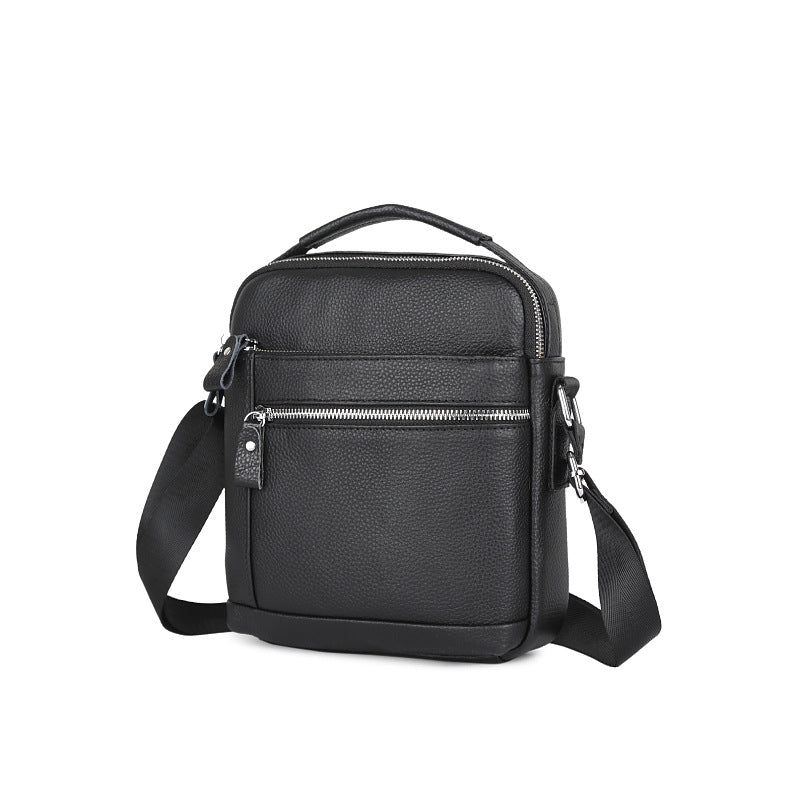 Men's Leather Fashion First Layer Cowhide Vertical Men's Messenger Bags