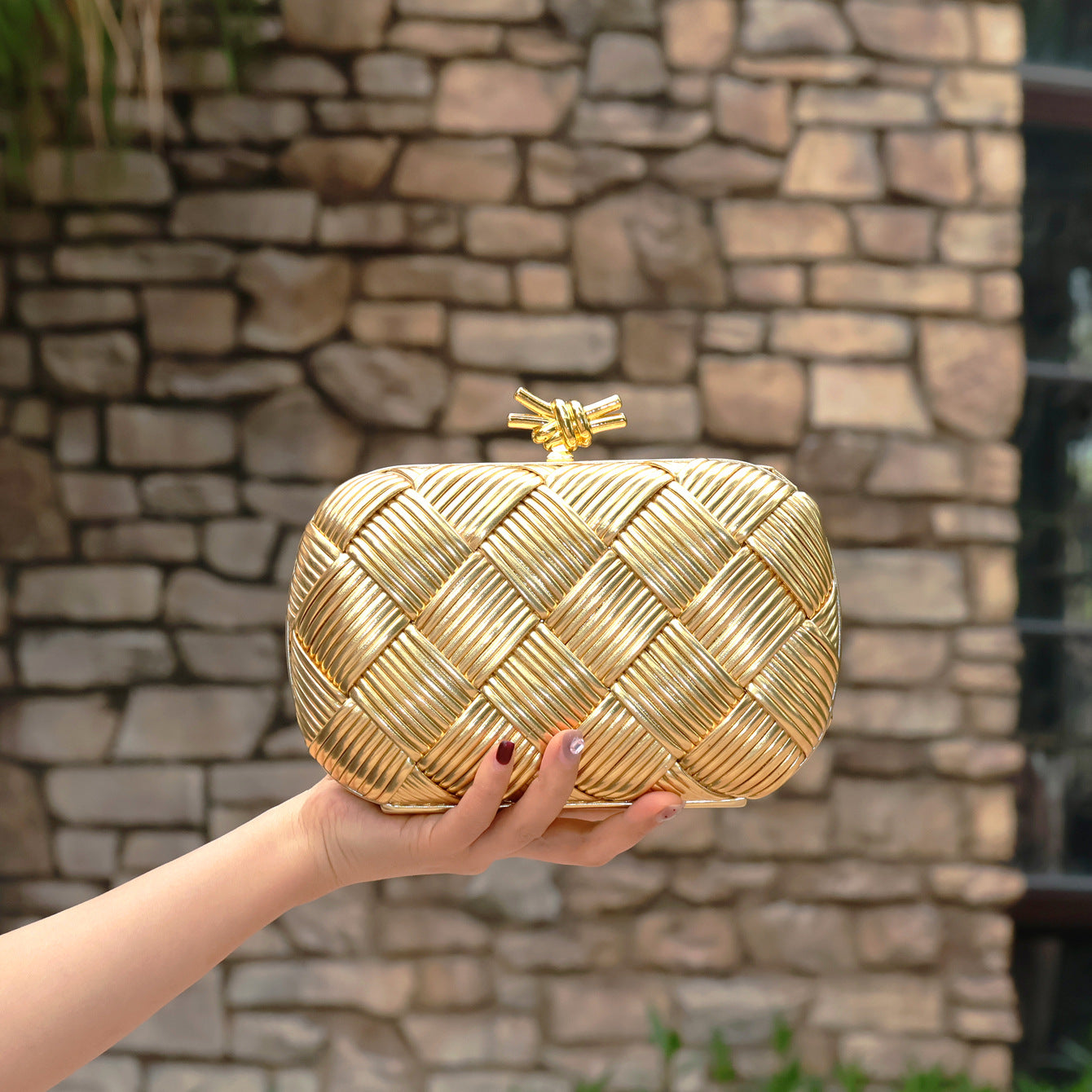 Women's Woven Clutch Fashion Banquet Dinner Chain Women's Handbag