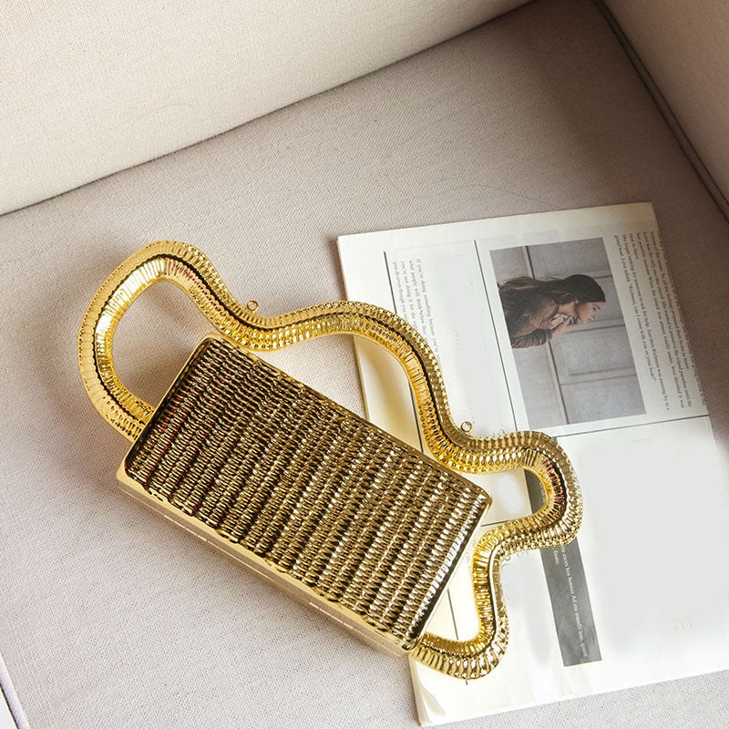 Trendy Metal Woven Vegetable Box Design Fashion Creative Women's Handbag