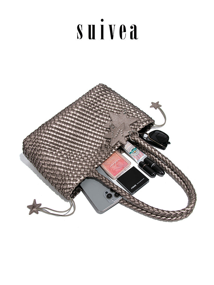 Unique Woven High-grade Fashionable Drawstring Shopping Tote Bag