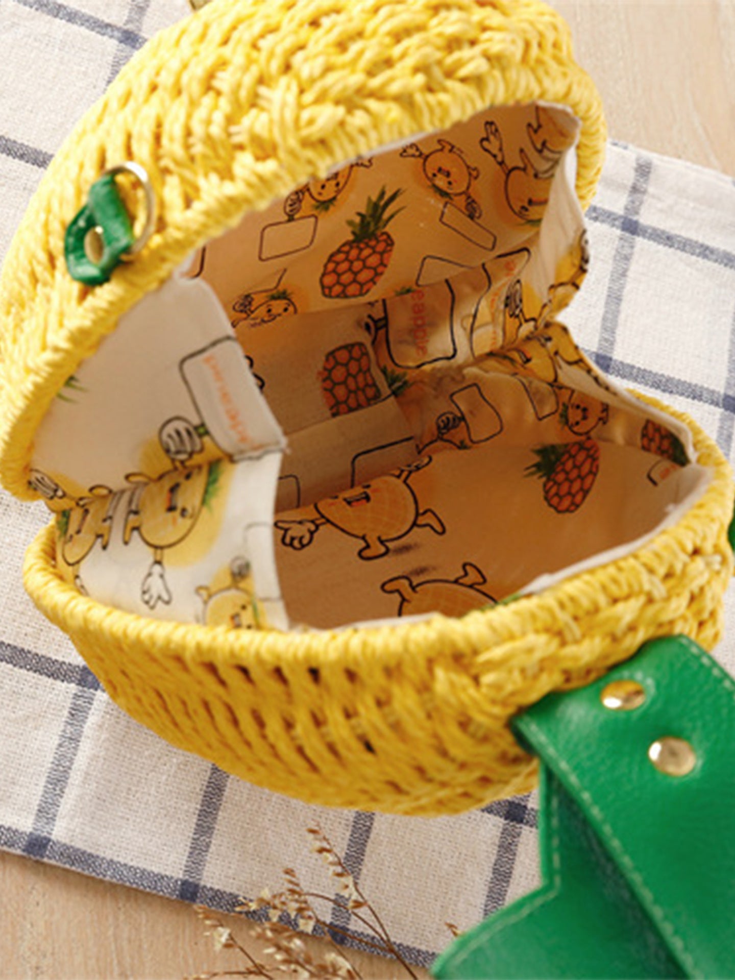 Pastoral Style Pineapple Vacation Rattan Weave Fruit Beach Fashion Bags