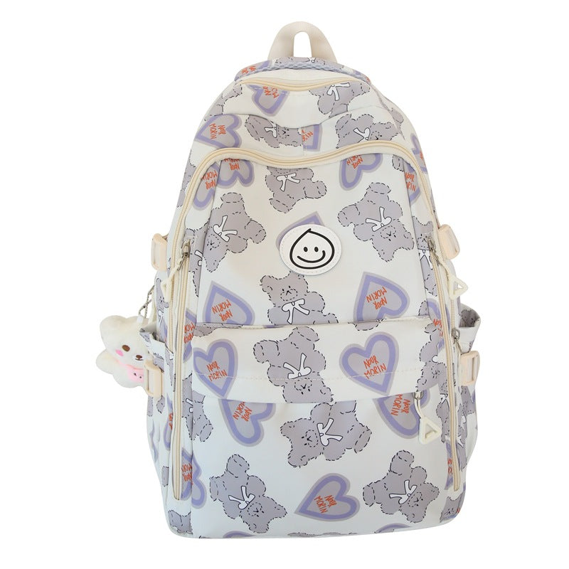 Women's High Large Capacity Junior Flower Cloth College Student Schoolbag