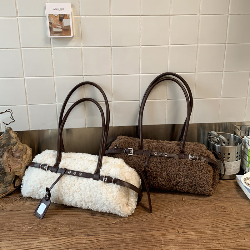 Women's Niche Mori Cute Fashion Plush Large Handbags
