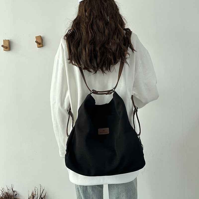 Glamorous Female College Canvas Popular Texture Women's Shoulder Bag