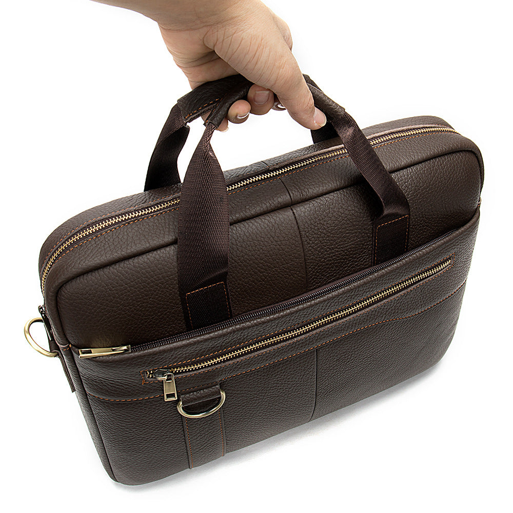 Men's Genuine Leather Large Capacity Business First Layer Cowhide Men's Briefcase