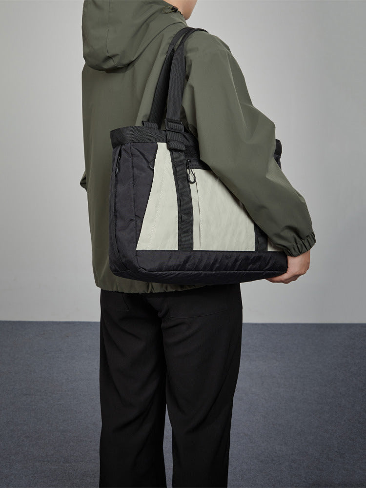 Men's Large Capacity Mechanical Style Commuter Inch Men's Shoulder Bag