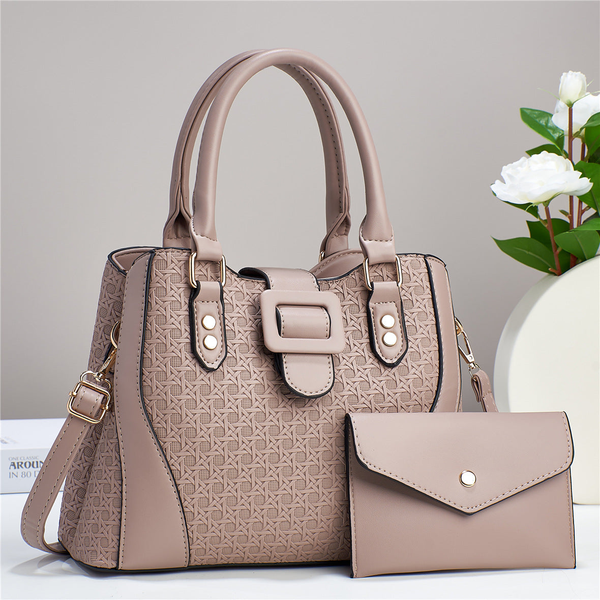 Women's Two-piece Fashion High Quality Elastic Material Large Handbags