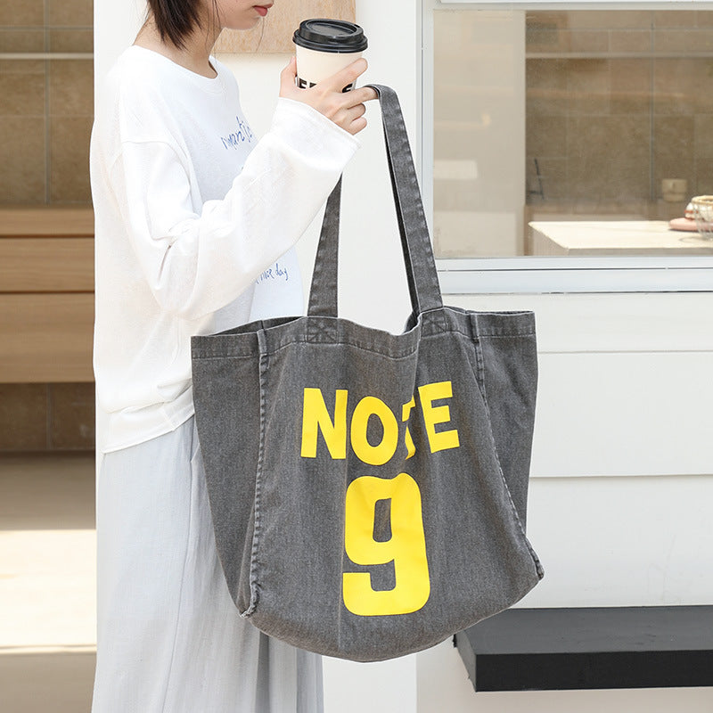 Women's Leisure Artistic Canvas Fashion Letters Printed Women's Shoulder Bag