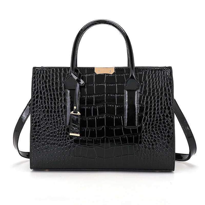 Women's Fashion Trend Large Capacity Textured Crocodile Pattern Bags