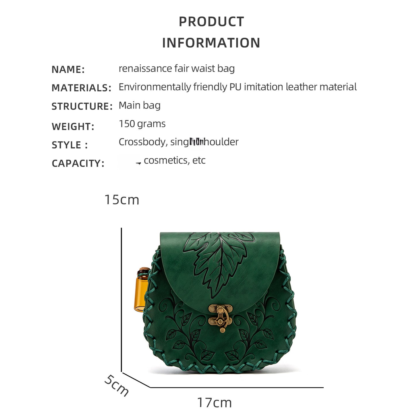 Fantasy Leaf Pattern Embossed Leather Forest Vintage Hand-woven Edge Hanging Women's Chest Bag, Fanny Pack