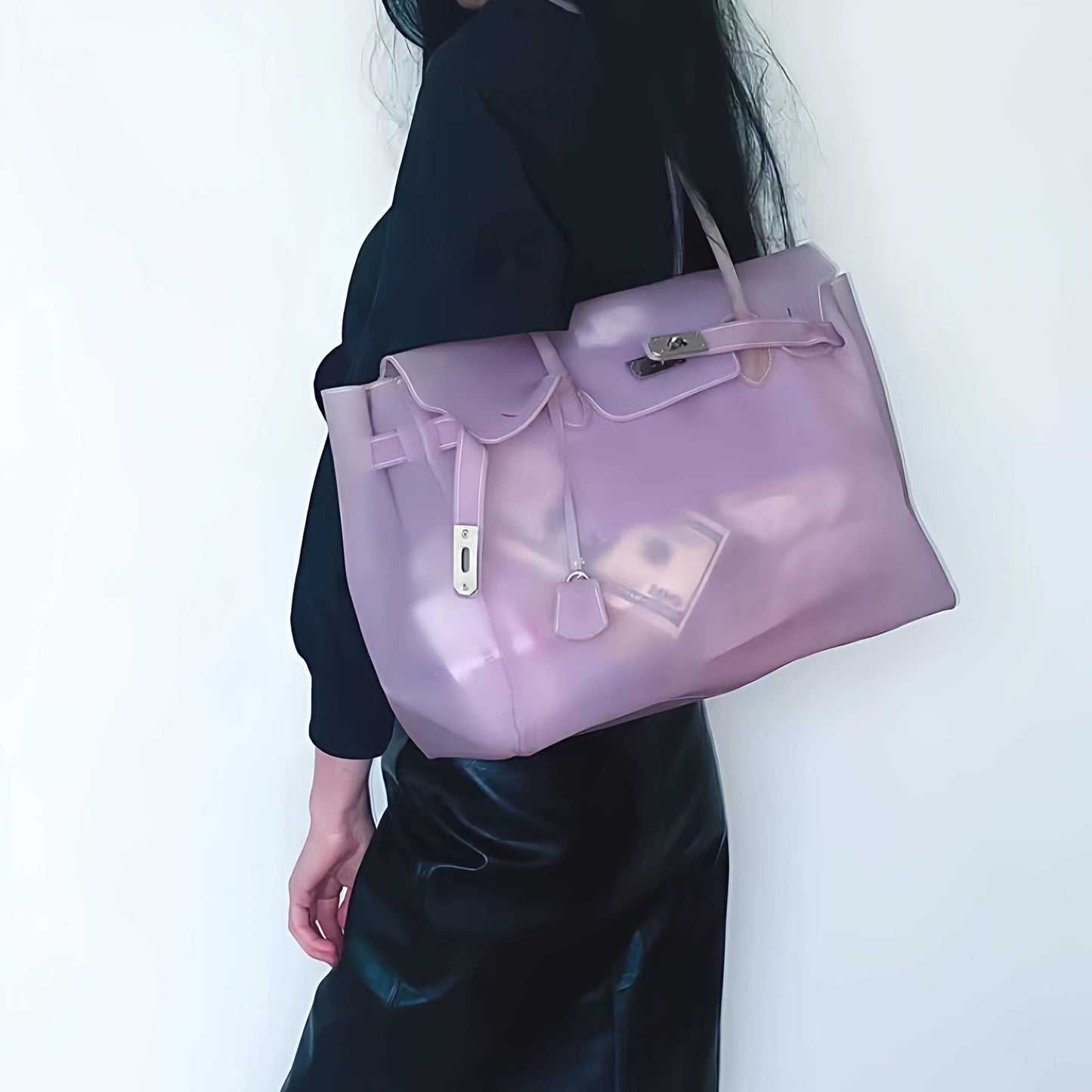 Women's Gel Summer Commuter Fashion Transparent Large Capacity Bags