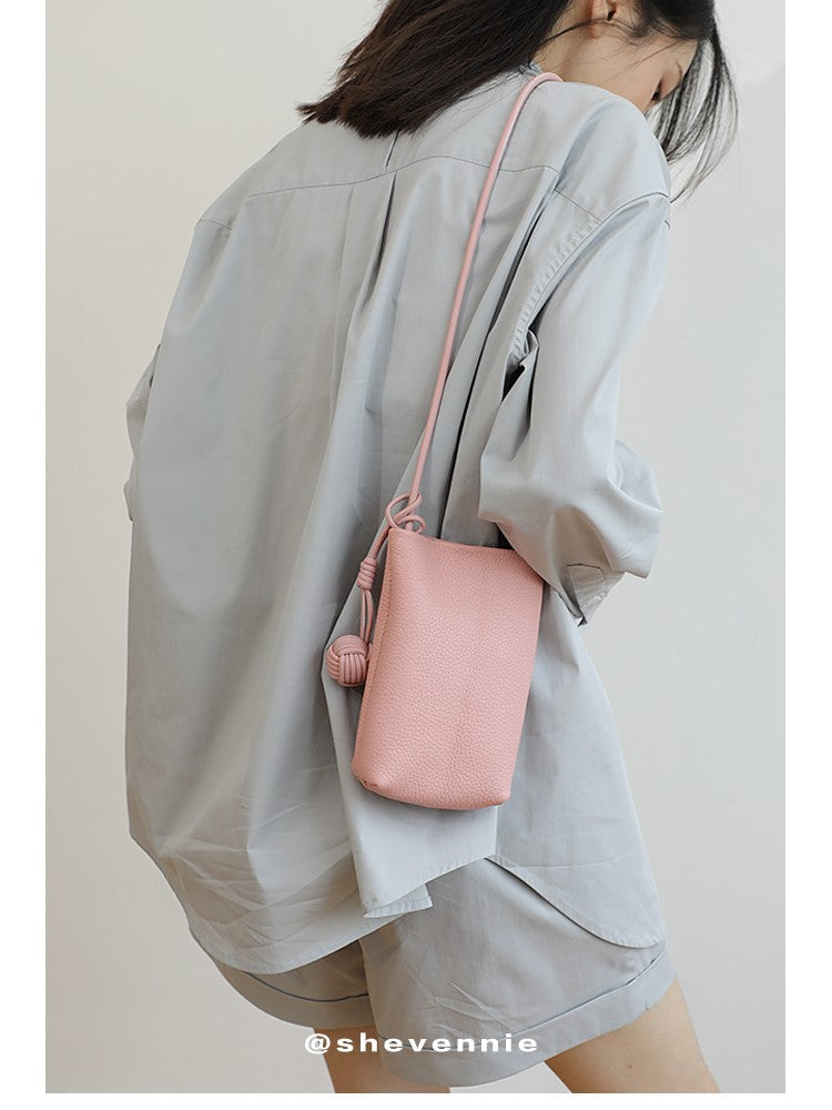 Women's Cowhide Dopamine Mobile Versatile Trendy Lightweight Phone Bags