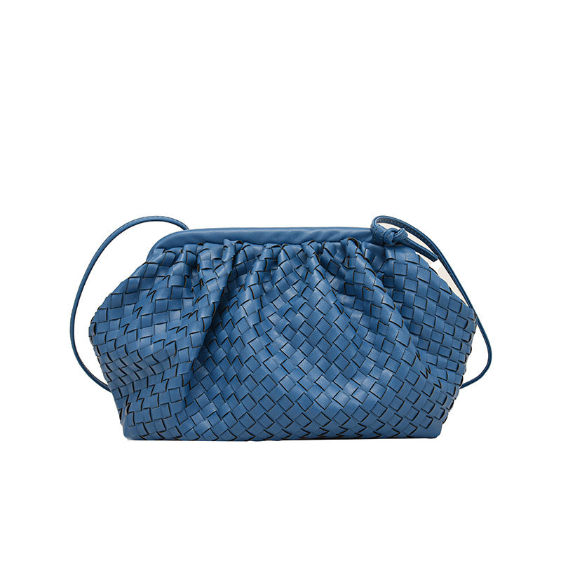 Women's Stylish Textured Woven Spring Personalized Clip Shoulder Bags