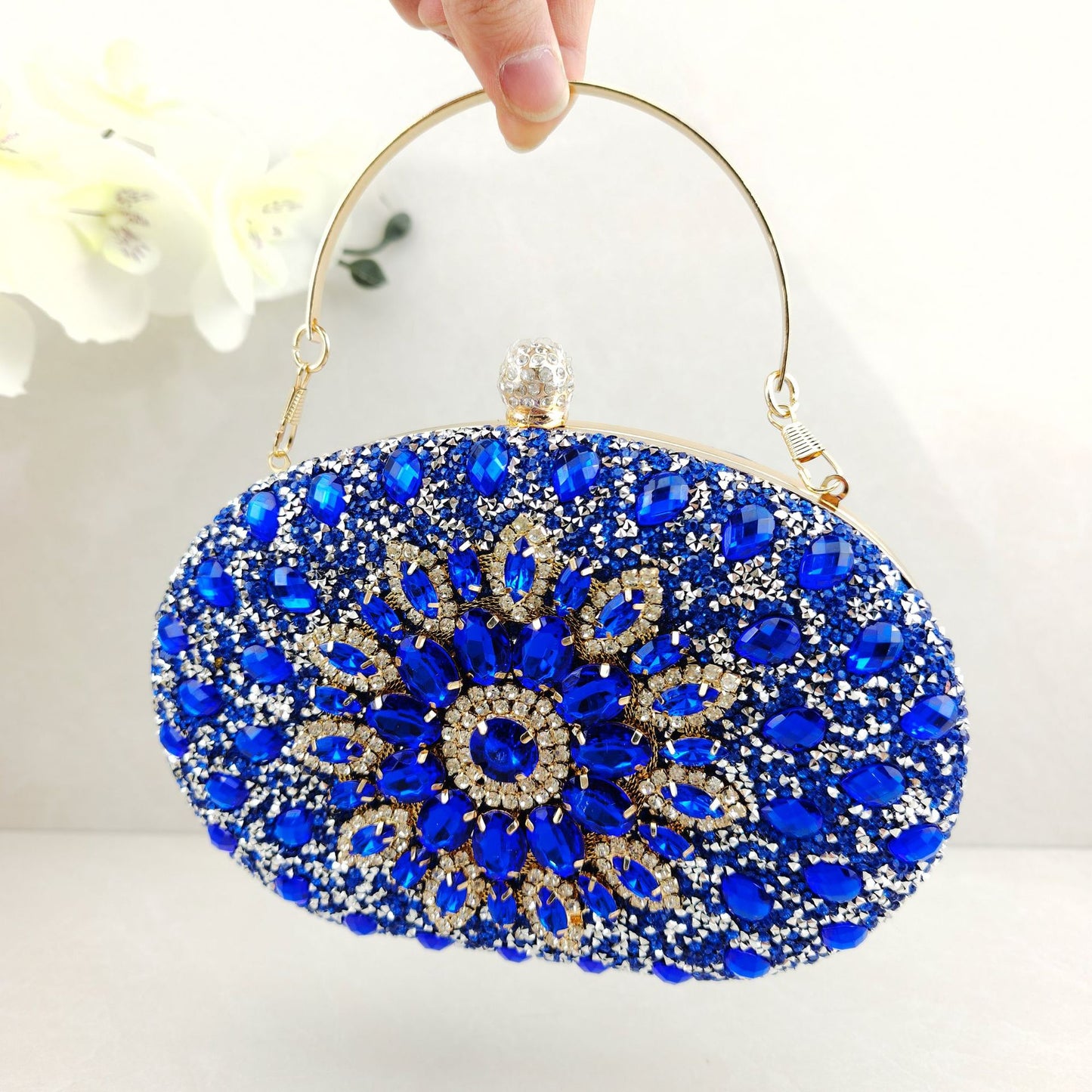 Diamond Texture Dress Banquet Party Match Metal Bags