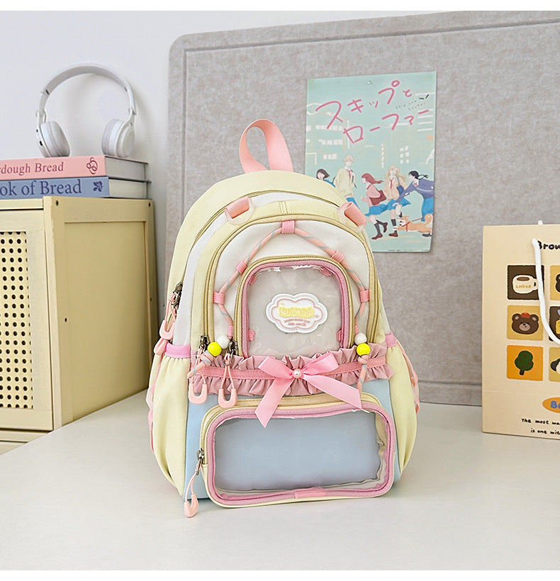 Translucent Female Leisure Korean High Style College Student Schoolbag