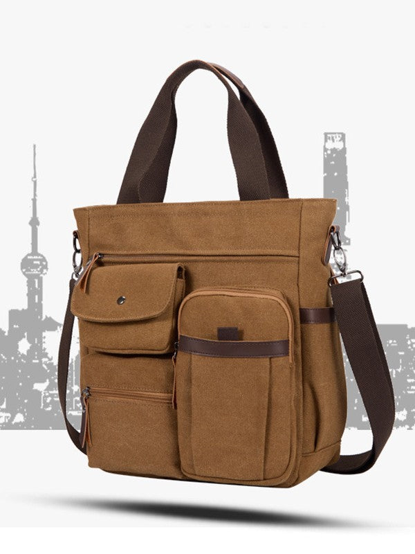 Slouchy Classy Men's Canvas Large Capacity Men's Shoulder Bag