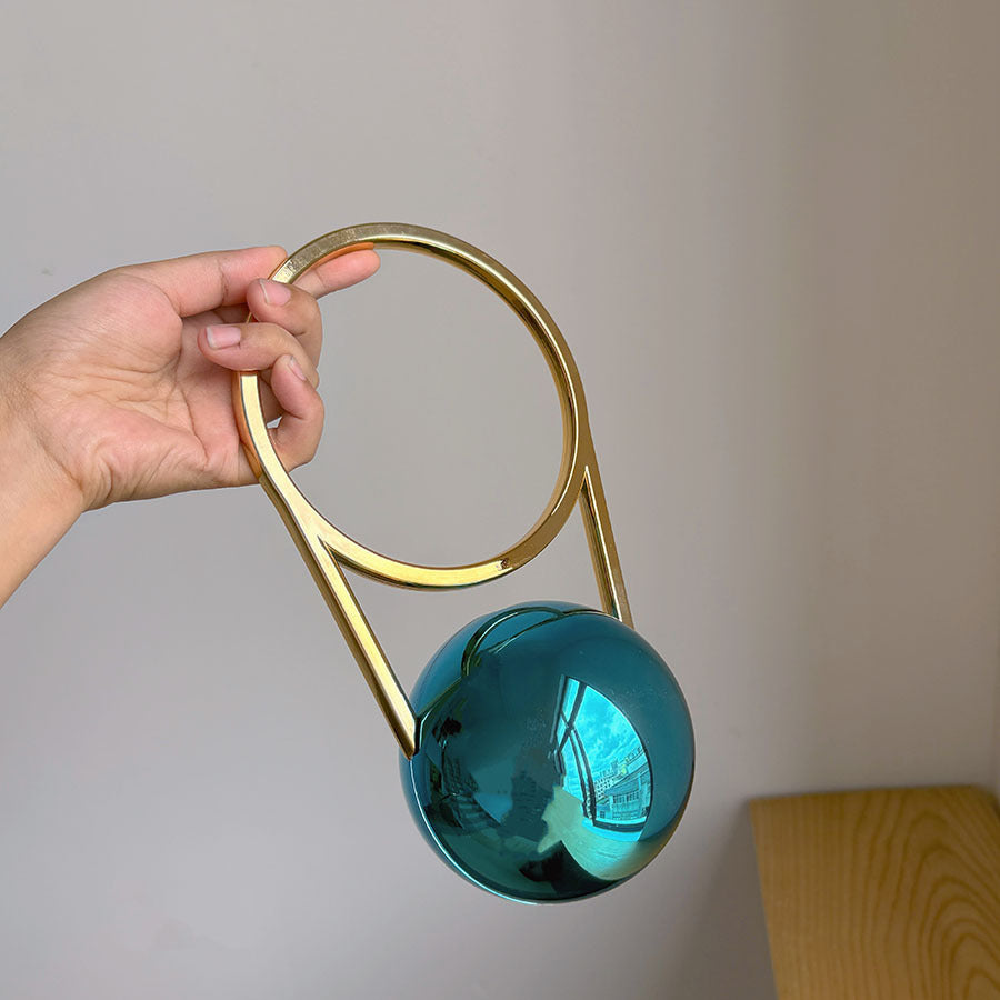 Trendy Metallic Motorcycle Spherical Acrylic Creative Women's Handbag