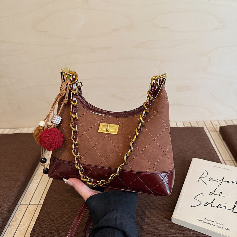 Rhombus Embroidered Affordable Luxury Fashion Commuting Women's Shoulder Bag