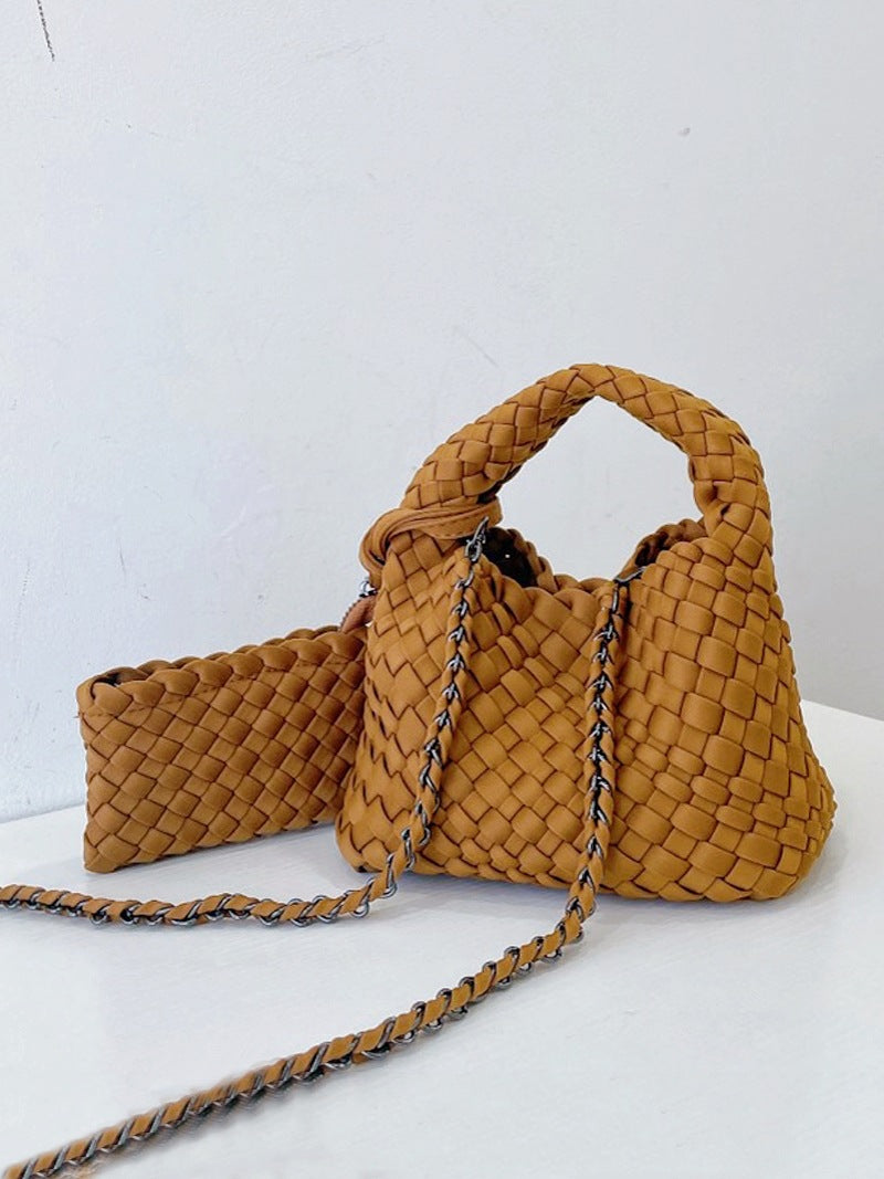 Women's Hand-woven Vegetable Basket Nylon Cloth Portable Women's Shoulder Bag
