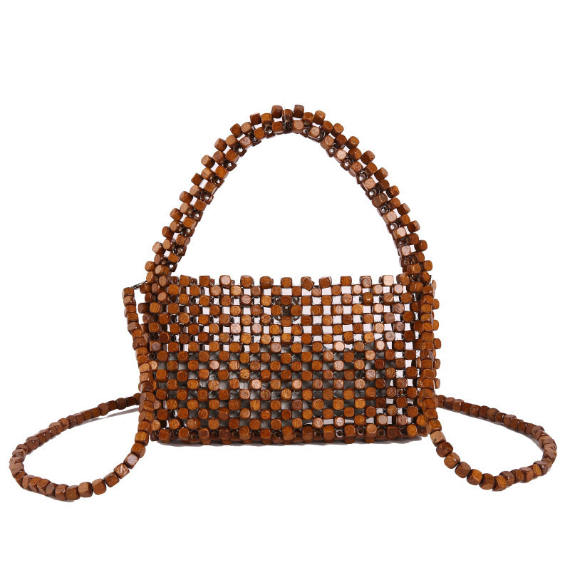 Women's Retro Minority Beaded Weave One High-grade Light Luxury Idle Women's Messenger Bag