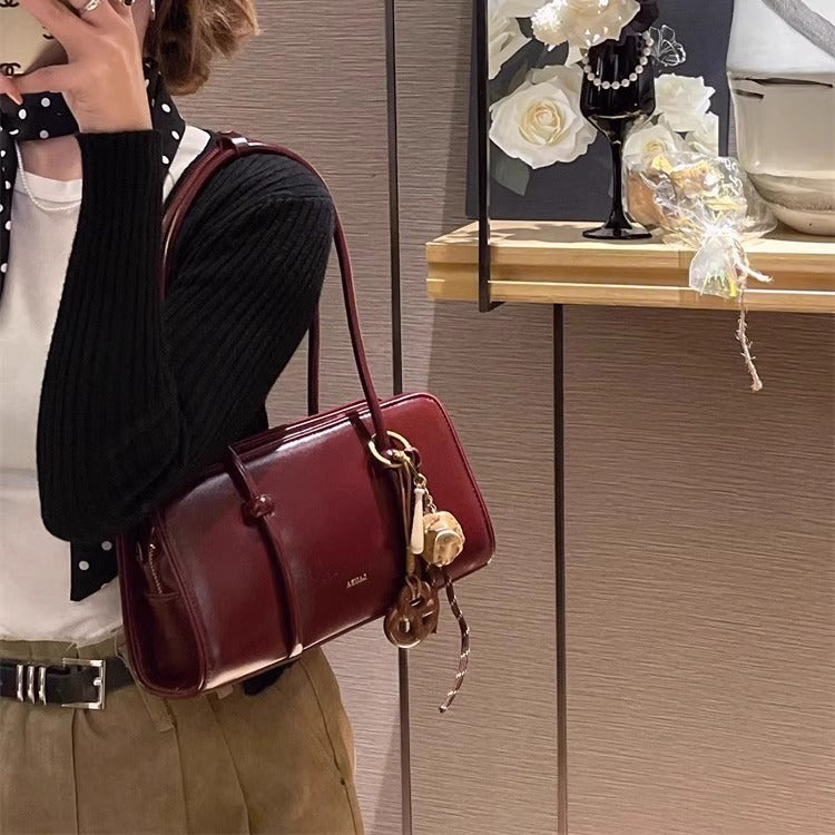 Women's Niche Underarm High-grade Retro Oil Wax Skin Small Square Bag