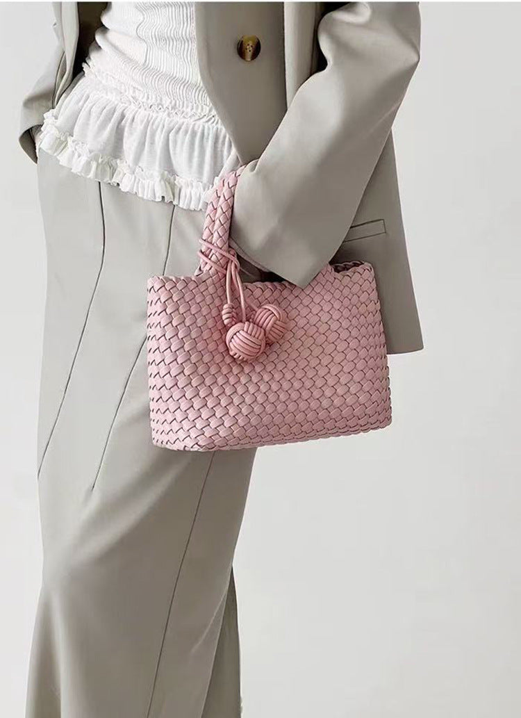 Women's Handmade Soft Leather Woven Unique Design Fashionable Women's Handbag