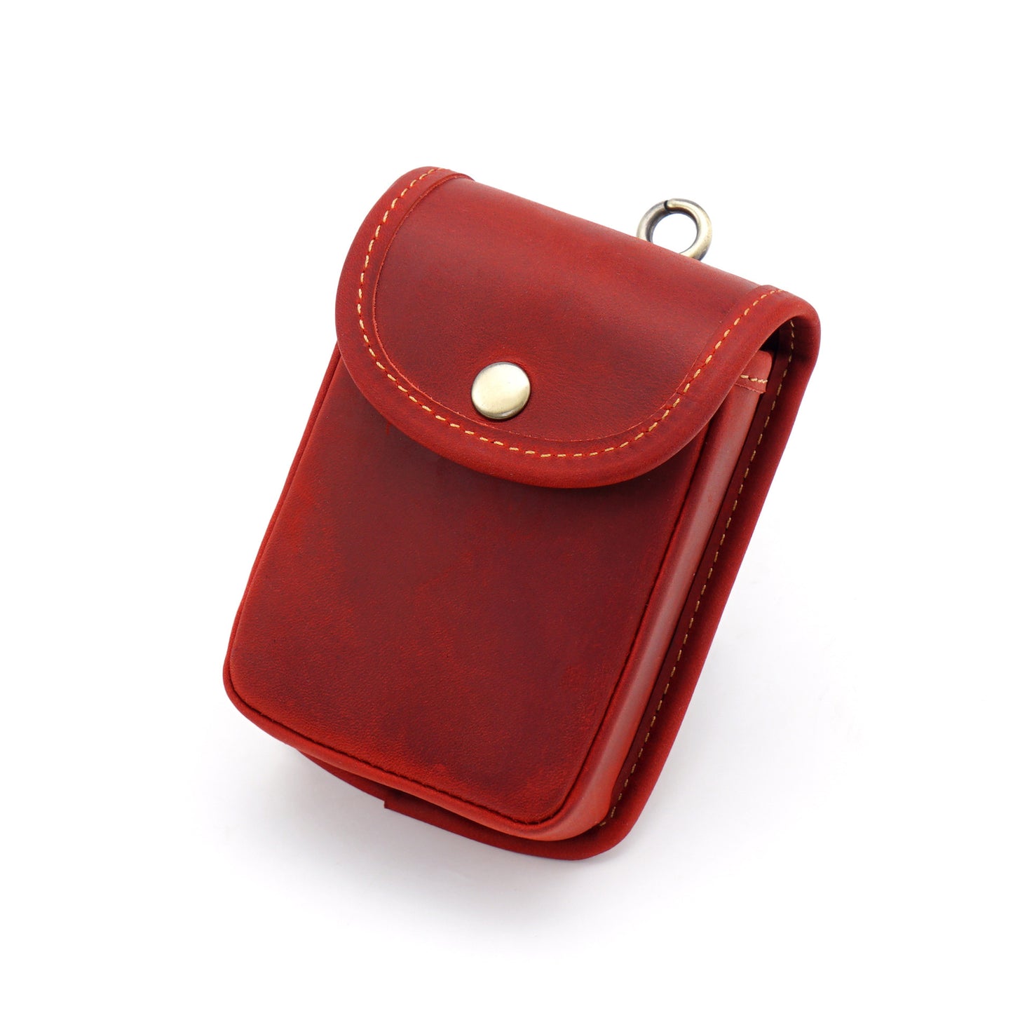 Men's Cowhide Crazy Horse Leather Mini Cigarette Retro Men's Fanny Pack