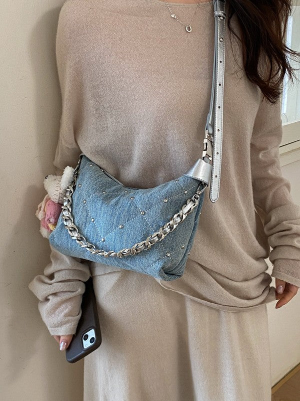 Women's Fashion Denim Super Fire Shiny Mini Multifunction Bags