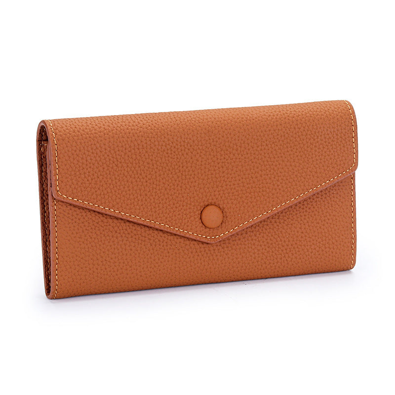 Women's Full Cowhide Long Large Capacity Genuine Ladies Wallet