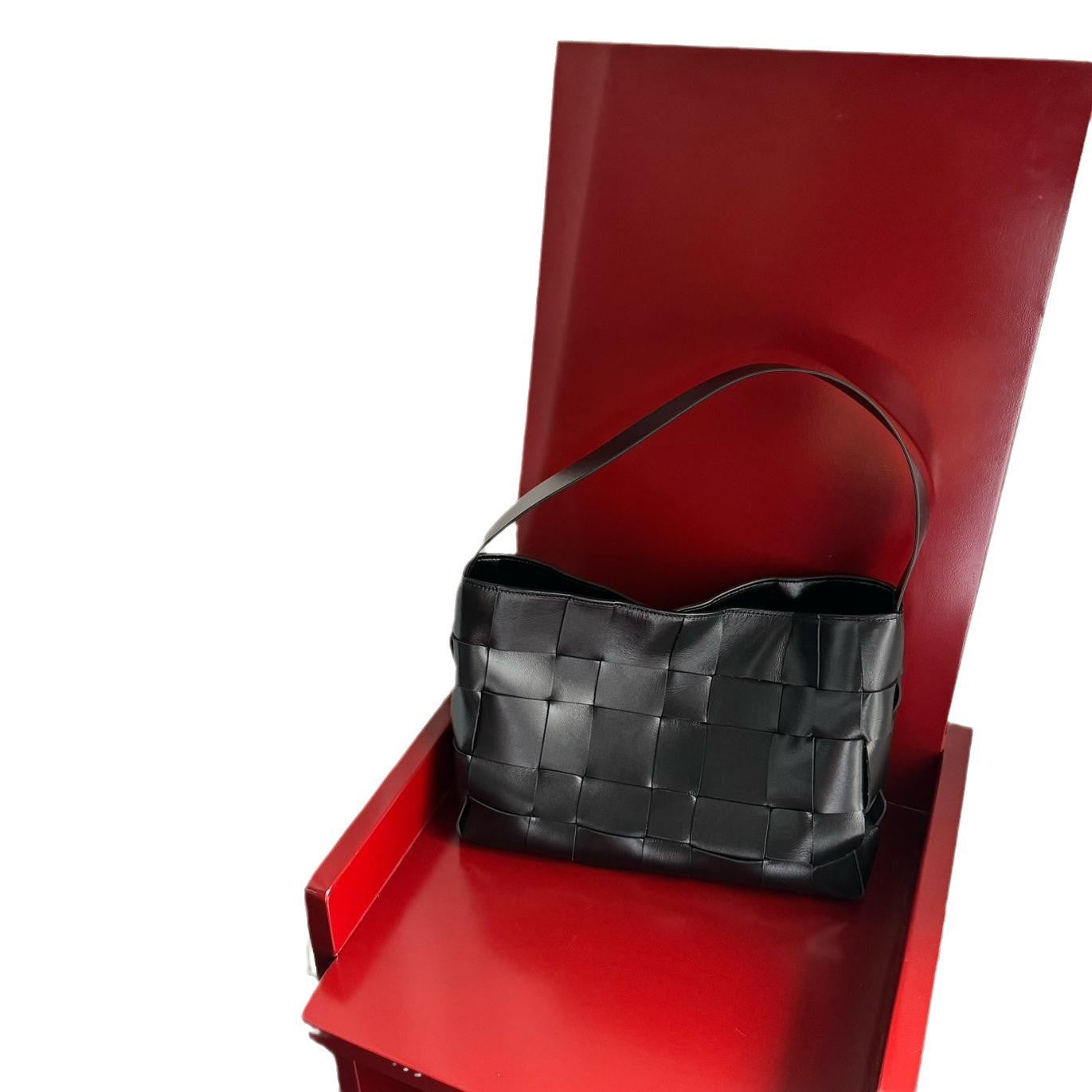Leather Fashion Woven Genuine Niche Advanced Women's Shoulder Bag