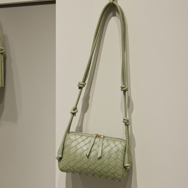 Women's Handmade Cowhide Woven Underarm Fashion Bags