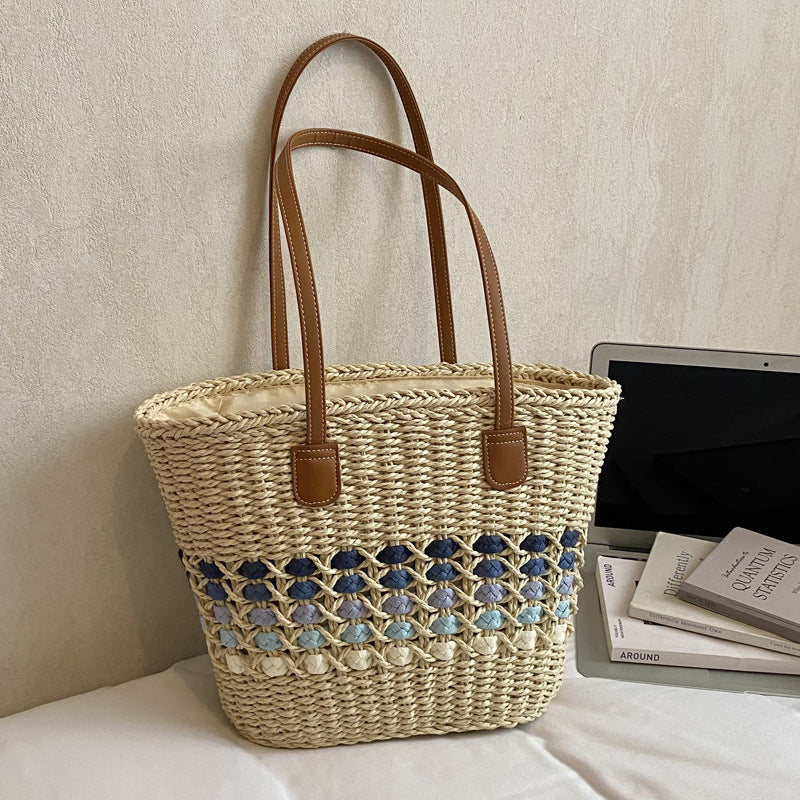 Women's Fashion Commuter Large Capacity Straw Woven Popular Women's Shoulder Bag