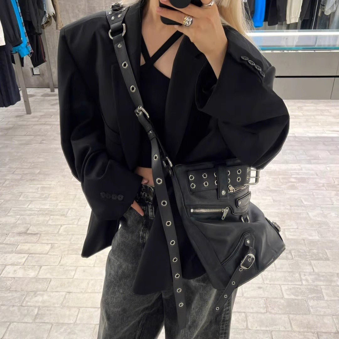 Cool Women's Fashionable Dark Rivet Motorcycle Bags