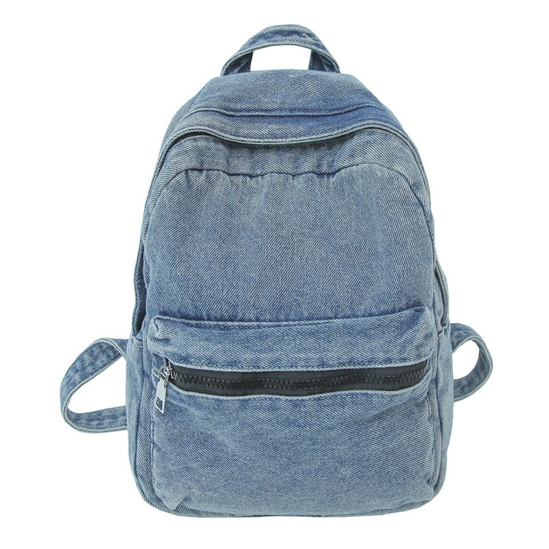 Style Washed Denim Canvas Female High Idle College Student Schoolbag