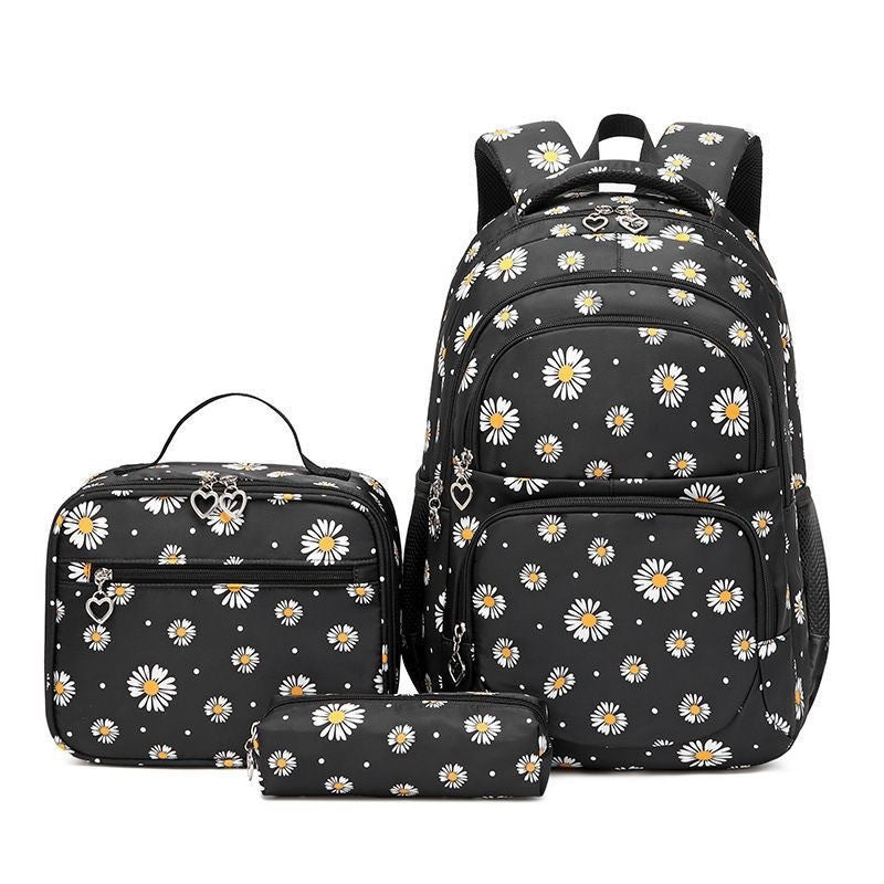 Chrysanthemum Three-piece Large Capacity Waterproof Little Backpacks