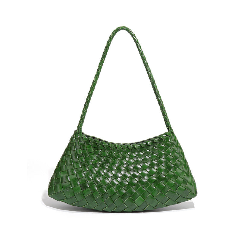 Women's Urban Simple Retro Solid Color Vegetable Basket Mother Underarm Women's Handbag