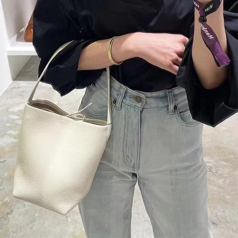 Women's Genuine Leather Litchi Pattern Cowhide Large Women's Shoulder Bag